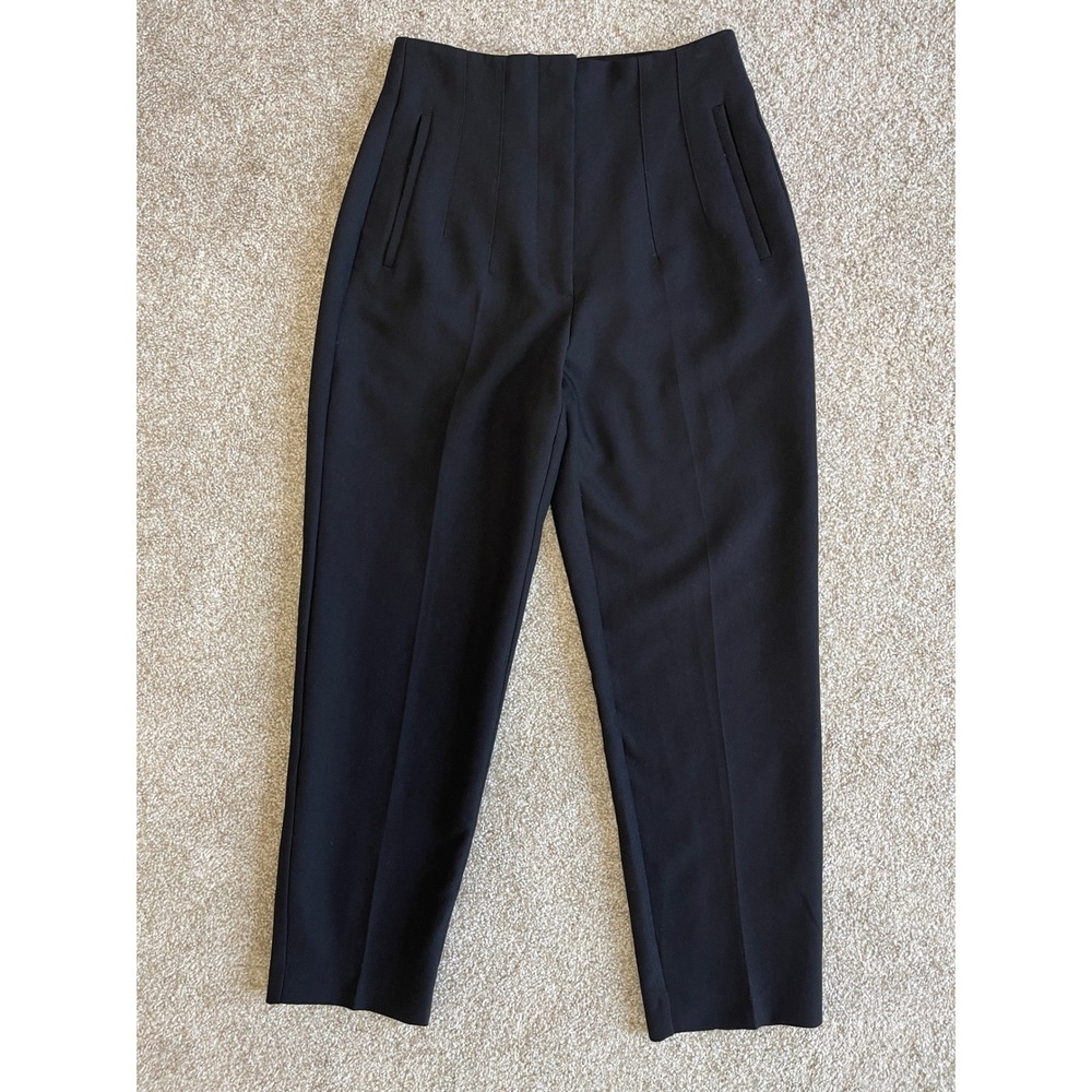 Zara Black High Waisted Tapered Dress Pants Trousers M Preppy Classy Elegant